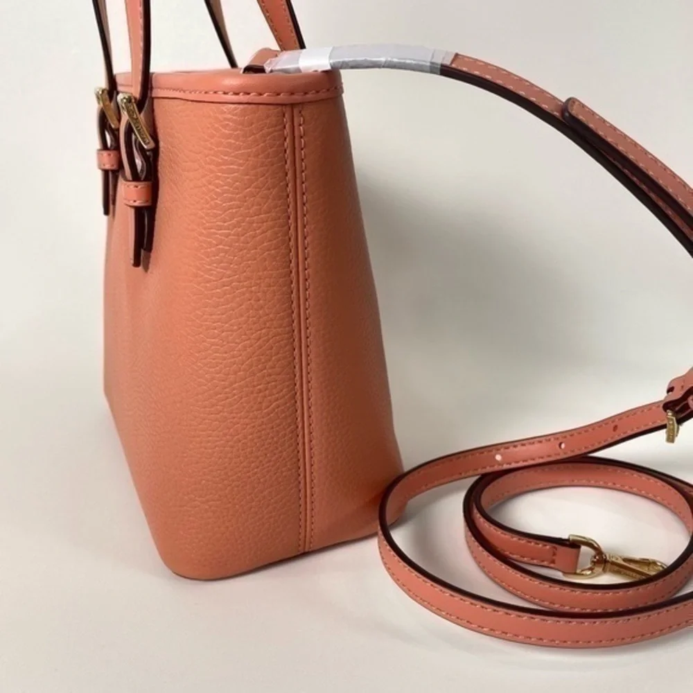 Michael Kors XS Satchel Crossbody Tote Bag Logo Embossed Top Zip Designer Purse